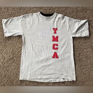 Vintage YMCA T Shirt Mens XL Made In USA Belton Single Stitch 90s Gray Graphic